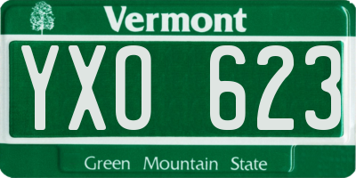 VT license plate YXO623
