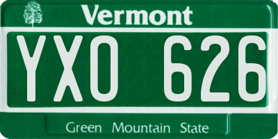 VT license plate YXO626
