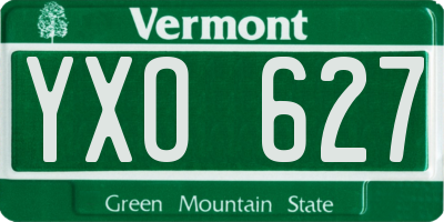 VT license plate YXO627