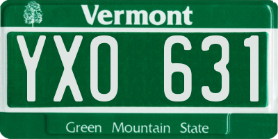 VT license plate YXO631