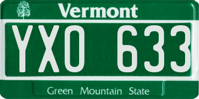 VT license plate YXO633