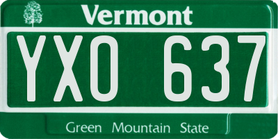 VT license plate YXO637
