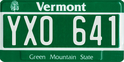 VT license plate YXO641
