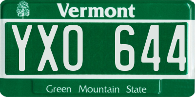 VT license plate YXO644