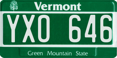 VT license plate YXO646