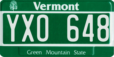 VT license plate YXO648