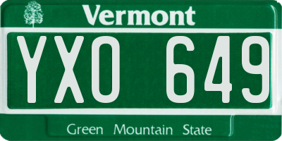 VT license plate YXO649