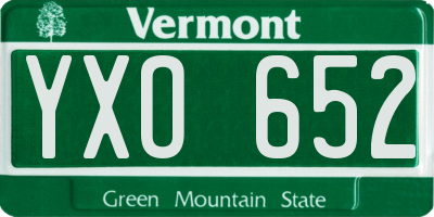 VT license plate YXO652