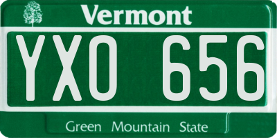 VT license plate YXO656