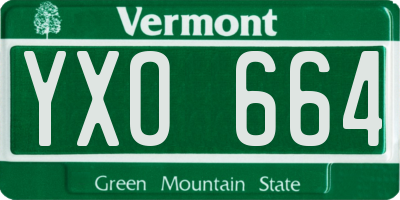 VT license plate YXO664