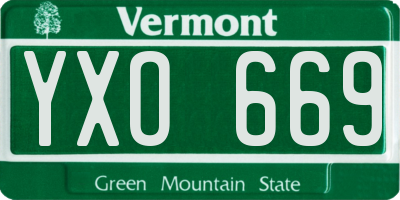 VT license plate YXO669