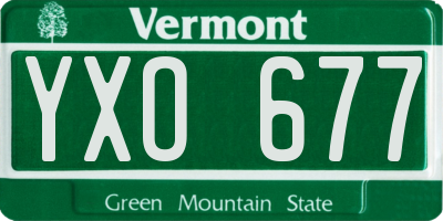 VT license plate YXO677