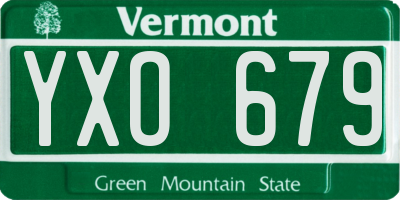 VT license plate YXO679
