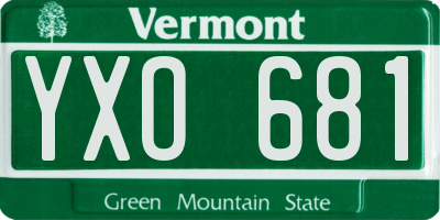 VT license plate YXO681