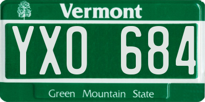 VT license plate YXO684