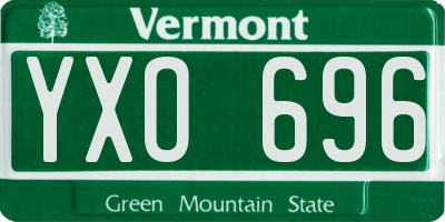 VT license plate YXO696