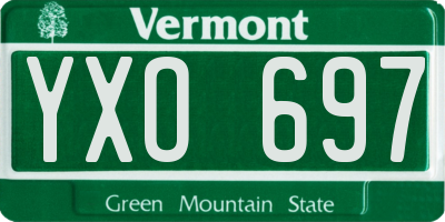VT license plate YXO697