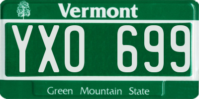VT license plate YXO699
