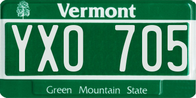 VT license plate YXO705