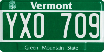 VT license plate YXO709