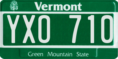 VT license plate YXO710