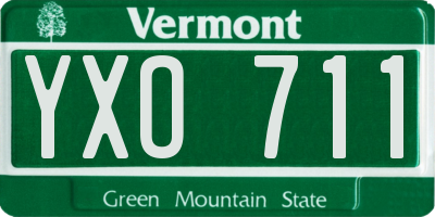 VT license plate YXO711