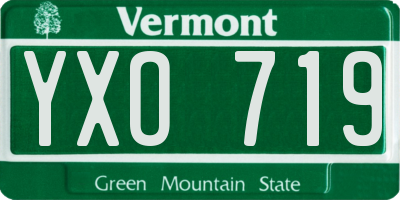 VT license plate YXO719