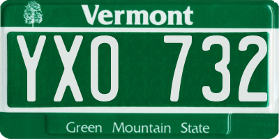 VT license plate YXO732