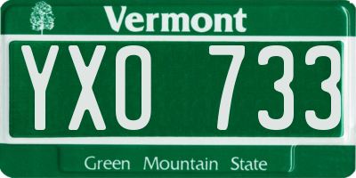 VT license plate YXO733