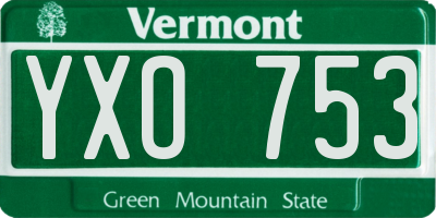 VT license plate YXO753