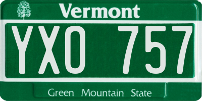 VT license plate YXO757