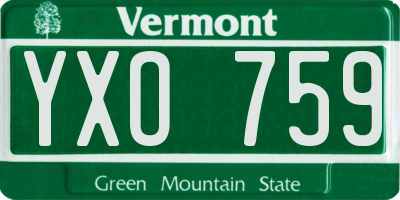 VT license plate YXO759