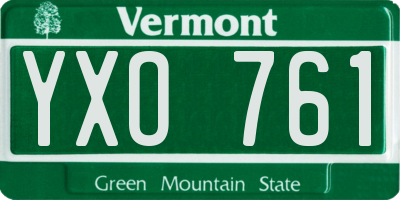 VT license plate YXO761
