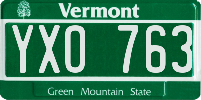 VT license plate YXO763
