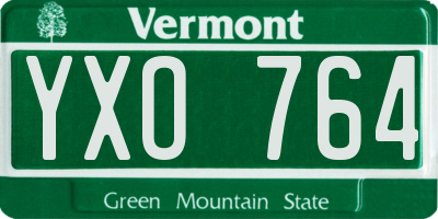 VT license plate YXO764