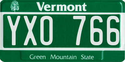 VT license plate YXO766