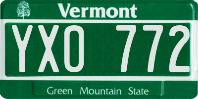 VT license plate YXO772