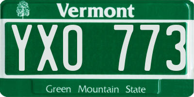 VT license plate YXO773