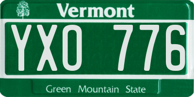 VT license plate YXO776