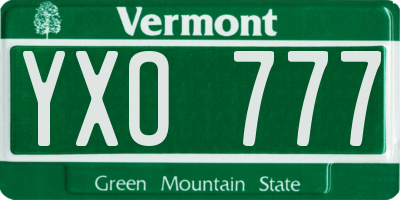 VT license plate YXO777