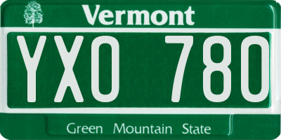 VT license plate YXO780