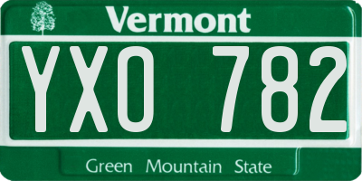 VT license plate YXO782