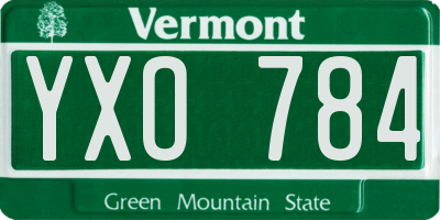 VT license plate YXO784