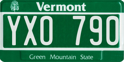 VT license plate YXO790