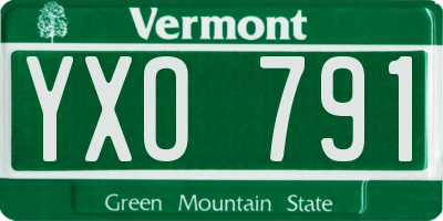 VT license plate YXO791