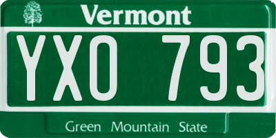 VT license plate YXO793