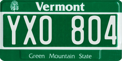 VT license plate YXO804