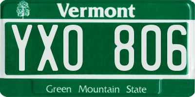 VT license plate YXO806