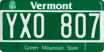 VT license plate YXO807