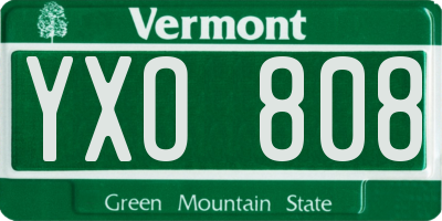 VT license plate YXO808